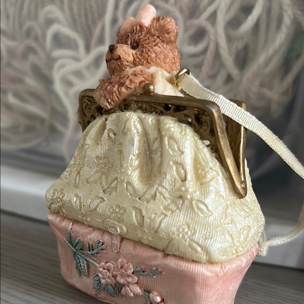 Charming Cream and Pink Bear Purse